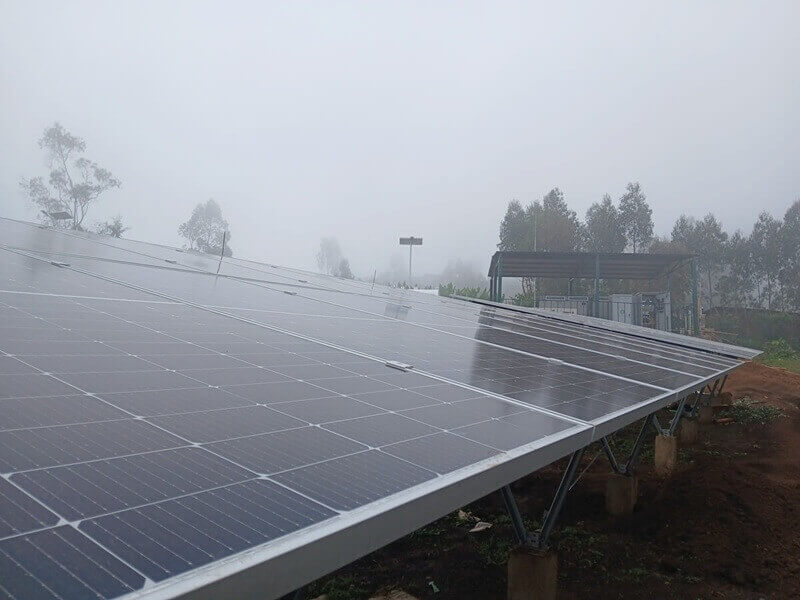 Off-grid solar power system installed in a rural Ethiopian community
